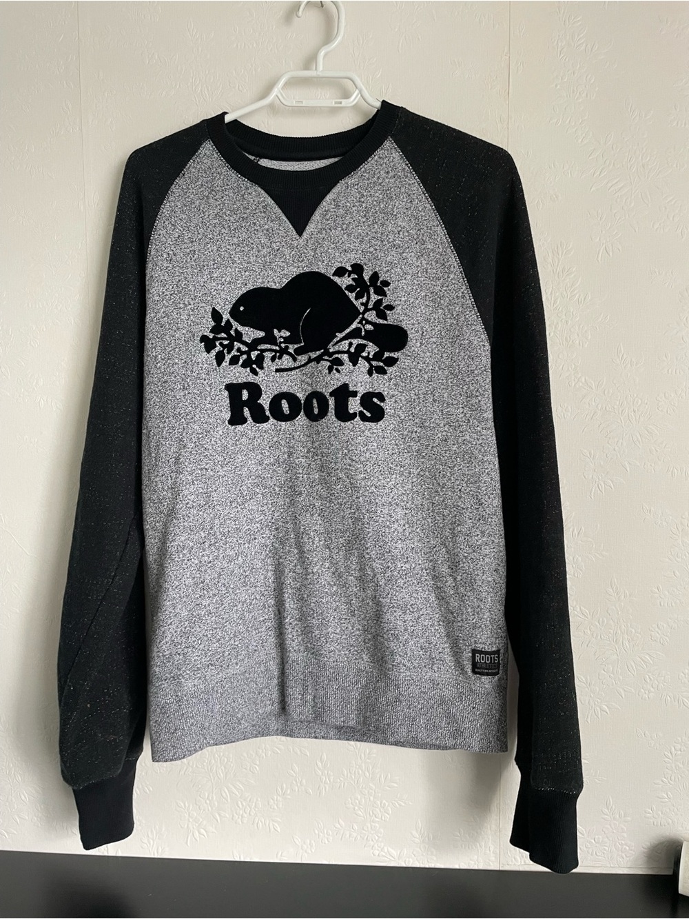 Roots Two-Tone Black & Gray Crewneck Sweatshirt
